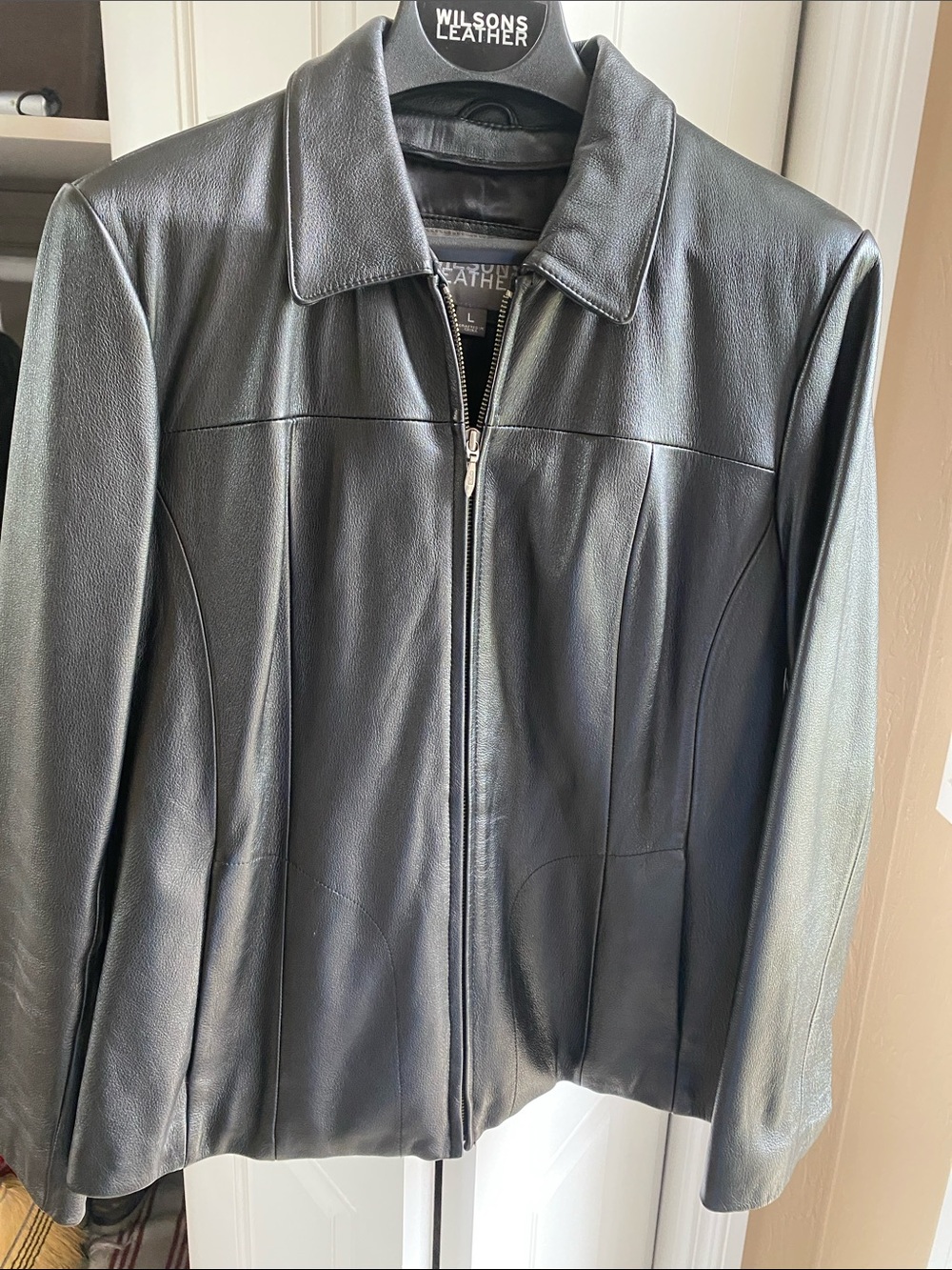Women’s Wilsons Leather Black Leather Zip-Front Jacket